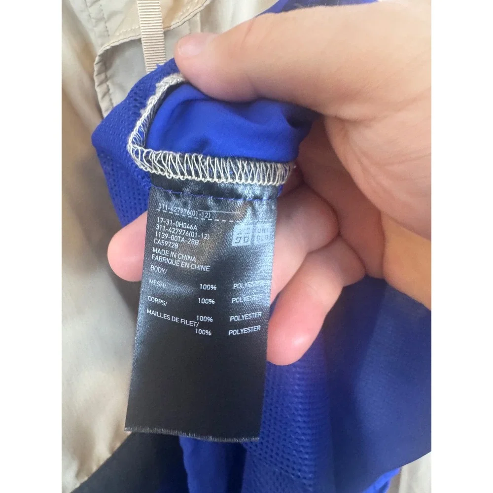 JW Anderson Uniqlo Colorblock Windbreaker Tan Blue Black 311-427976 Size M